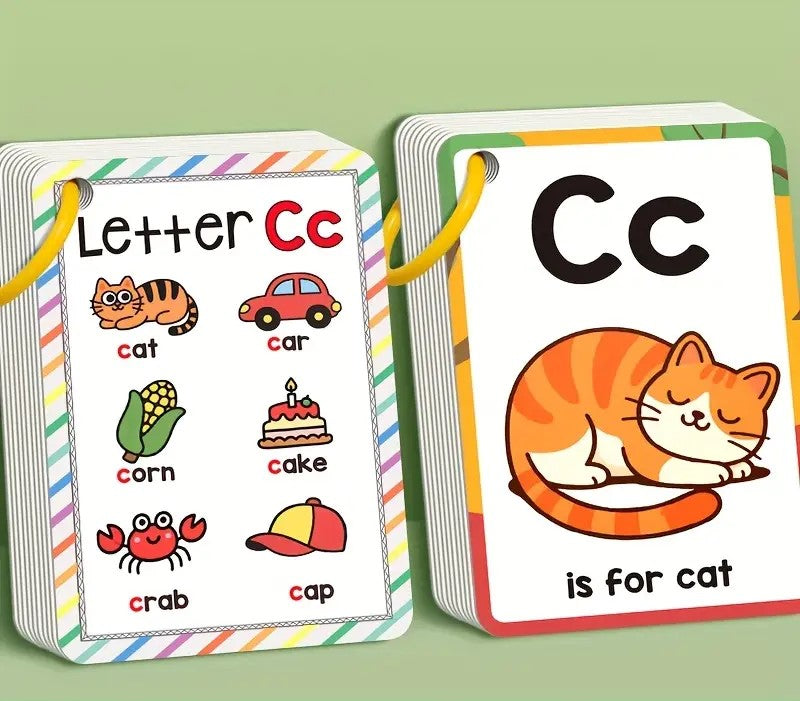 Phonic Picture cardsa27-Piece Alphabet Phonics Flashcards – Colorful Early Learning Cards for Kids | Letter Sounds, Vocabulary & Reading Skills Development | Durable, Playful & Educational Gift for Young Learners