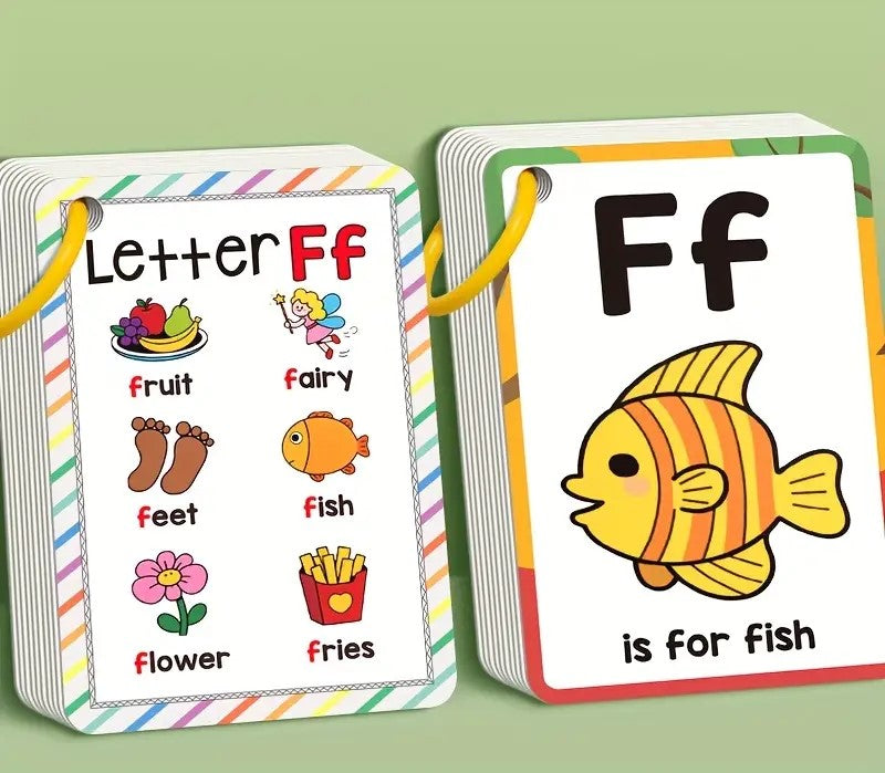 Phonic Picture cardsa27-Piece Alphabet Phonics Flashcards – Colorful Early Learning Cards for Kids | Letter Sounds, Vocabulary & Reading Skills Development | Durable, Playful & Educational Gift for Young Learners