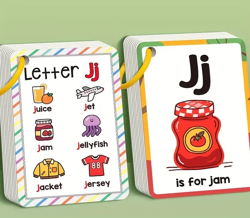 Phonic Picture cardsa27-Piece Alphabet Phonics Flashcards – Colorful Early Learning Cards for Kids | Letter Sounds, Vocabulary & Reading Skills Development | Durable, Playful & Educational Gift for Young Learners