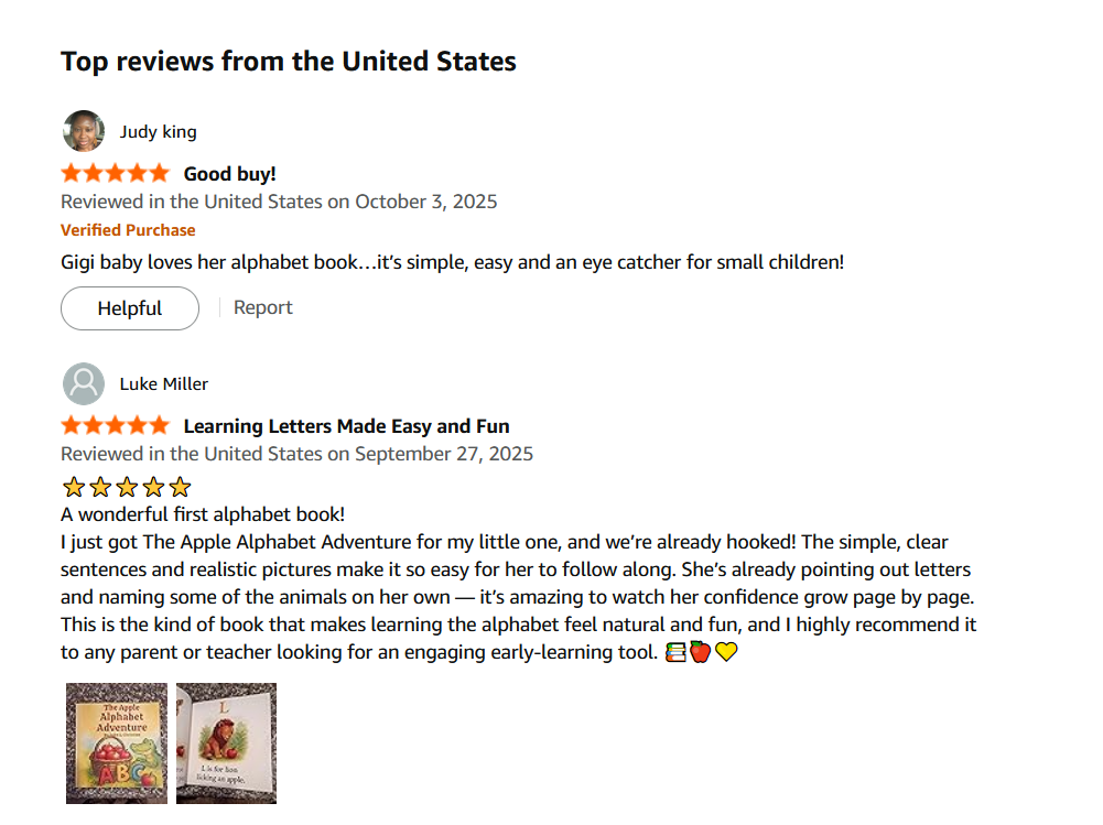 The Apple Alphabet Adventure: A Fun ABC Book with Apples and Animals for Early Learners