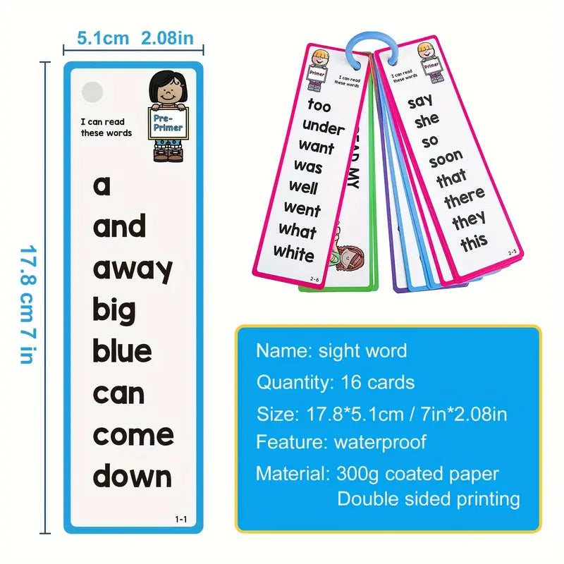 220 Sight Words Flashcard Set – 5-Level English Learning Kit for Kids | Preschool & Kindergarten Educational Toy