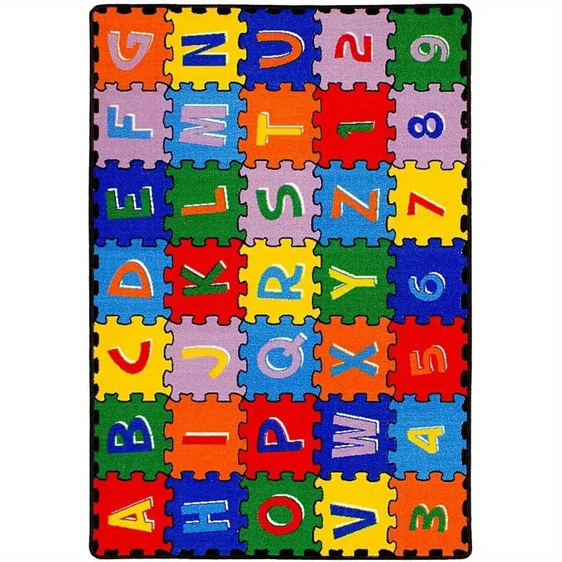 ABC Alphabet Area Rug – Fun & Educational Non-Slip Mat | Machine-Washable Polyester Rug for Kids’ Rooms, Classrooms, and Play Areas